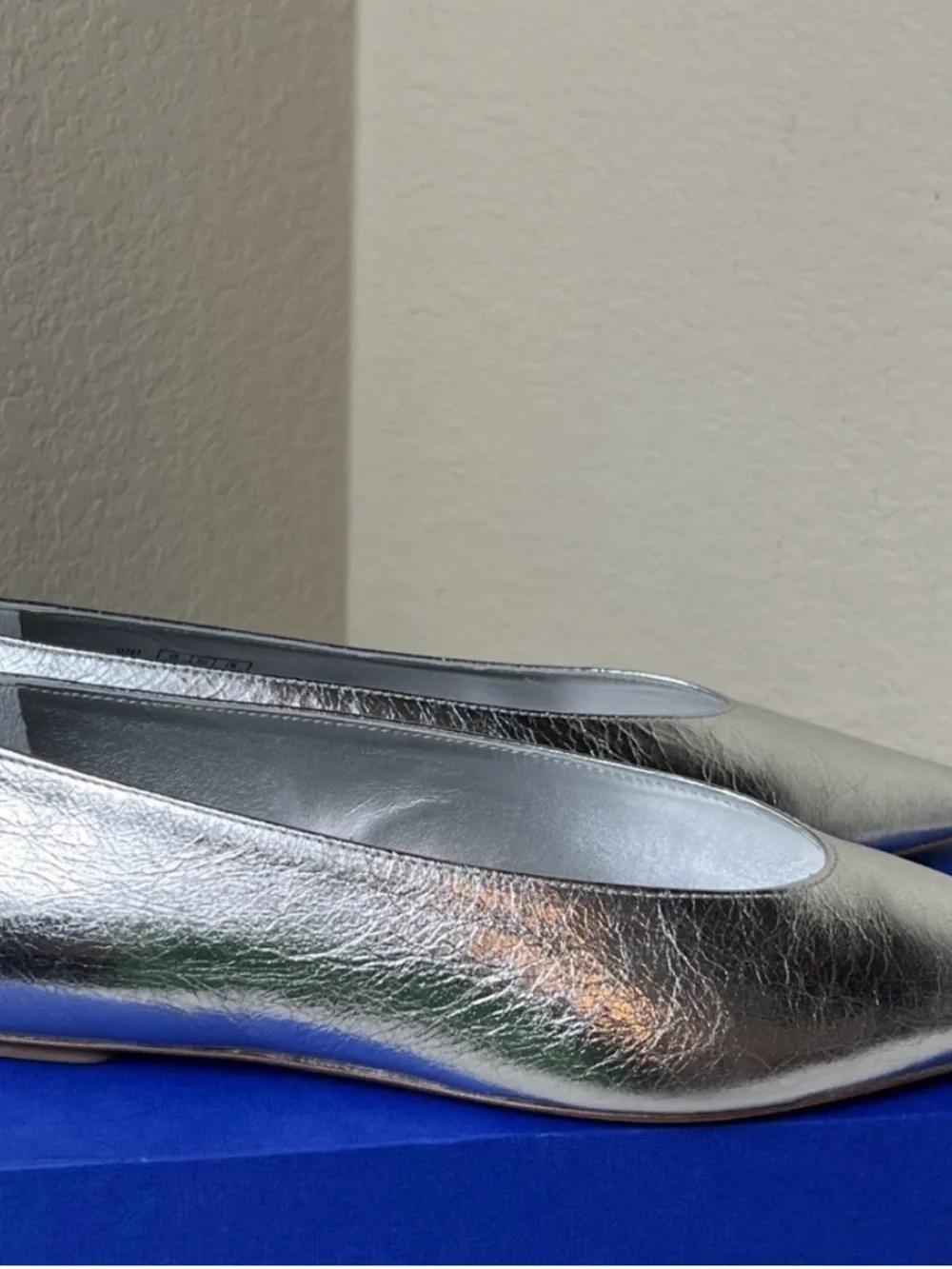 Stuart Weitzman Silver Metallic Ballet Flats